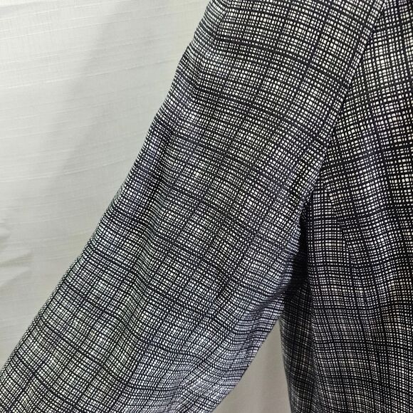 Talbots Black Plaid Quarter Sleeve Button Front Blazer Jacket Size 14 - Picture 7 of 13